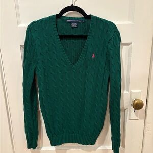 Ralph Lauren Sport Dark Green Cable Knit Sweater